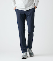 【ストレッチ・防シワ】FLEX COMFORT マイクロヘリンボーン ウエストアジャストスラックス(セットアップ対応)