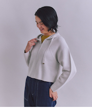 【ウォッシャブル】Garter & Half Cardigan Stitch フーディニット
