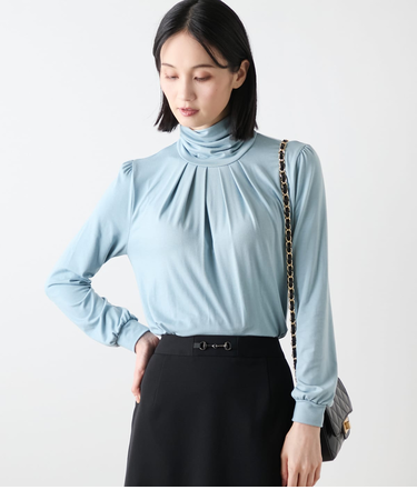 ラグウォーム ギャザータートルネックカットソー