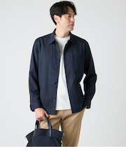 【撥水・ウォッシャブル・防シワ】デニム調カルゼ CPOシャツジャケット