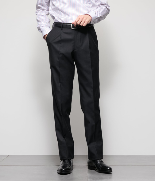 HERITAGE CLOTH 無地 サキソニー ワンタックスラックス(セットアップ対応)