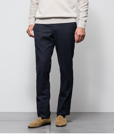 【ウォッシャブル・ストレッチ】チョークストライプ パンツ