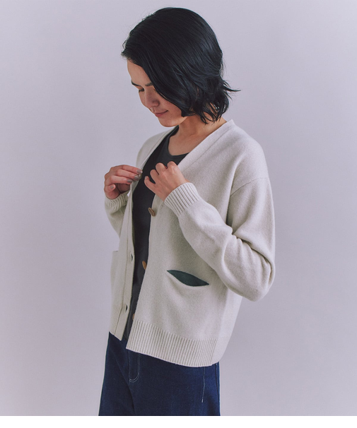 Colorful Melange 配色ポケットニットカーディガン