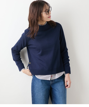 【手洗い可能】ウォッシャブルウール ボトルネックプルオーバー