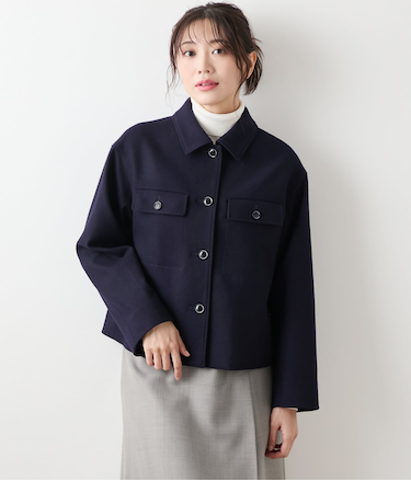 NEWYORKER MELTON ステンカラーショートジャケット