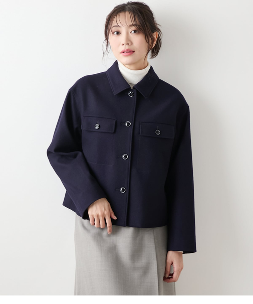 NEWYORKER MELTON ステンカラーショートジャケット