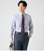NY CARE FREE グラフチェック 長袖ボタンダウンシャツ