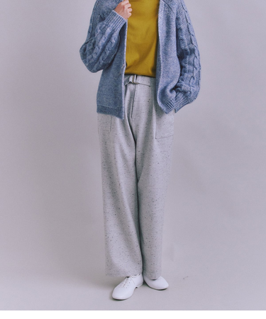 【ウォッシャブル】Nep Tweed ベルトベイカーパンツ