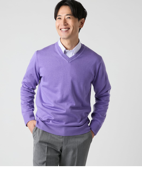 ウォッシャブル】Vネックプルオーバーニット｜ニューヨーカーの通販