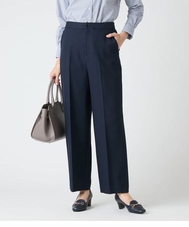 【ウォッシャブル】ポリエステルツイル ストレートパンツ