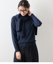 【手洗い可能】キャッシュウール ボトルネックプルオーバー