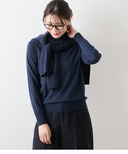 【手洗い可能】キャッシュウール ボトルネックプルオーバー