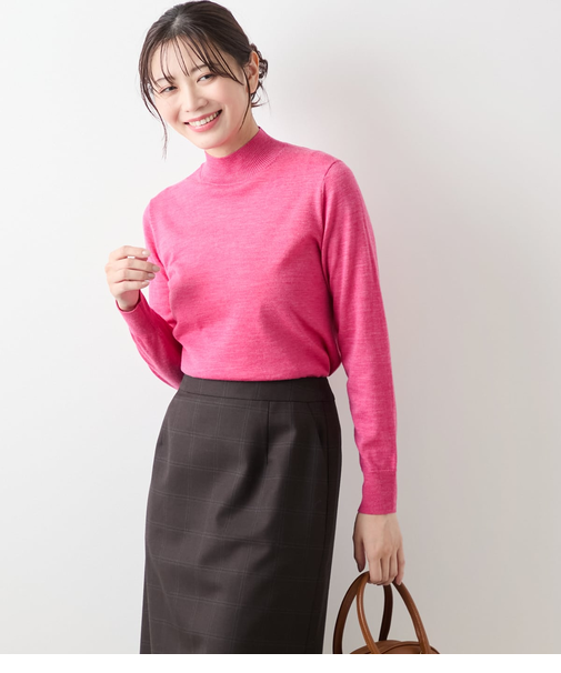 【手洗い可能】キャッシュウール ボトルネックプルオーバー