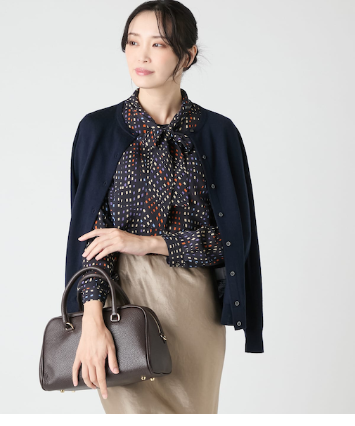 ウォッシャブルウール クルーネックカーディガン