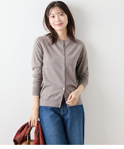 【手洗い可能】キャッシュウール クルーネックカーディガン