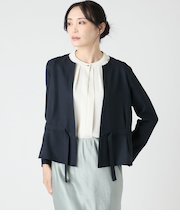 パウダリーツイル ドローストリング羽織ブラウス