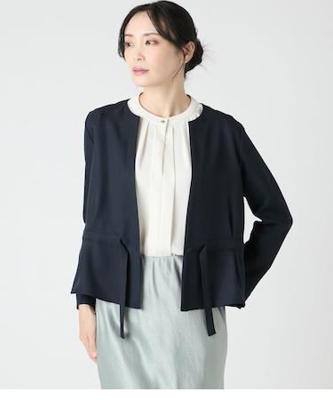 パウダリーツイル ドローストリング羽織ブラウス