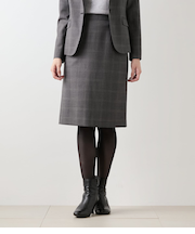 ウールウインドウペイン ストレートスカート