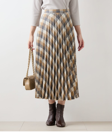 エターミンブロックチェック プリーツスカート