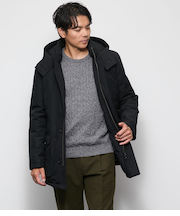 【撥水】WOOLIAN PLAIN スタンドフード付きダウンアウター