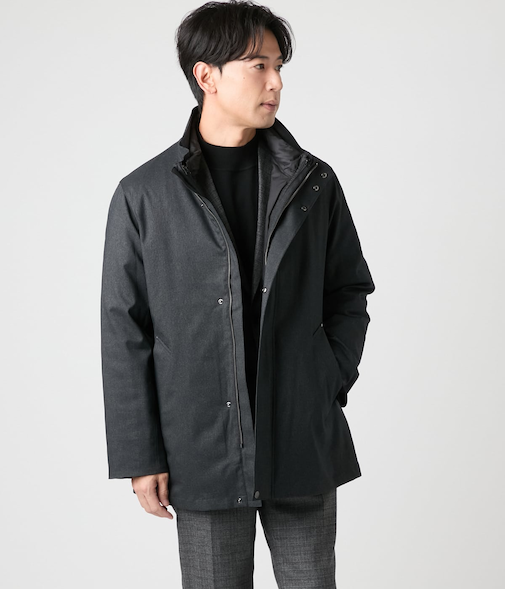 【撥水】ピンチェック アクリルコーティング 3WAYコート