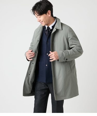 【撥水】ザックナイロン ステンカラーコート