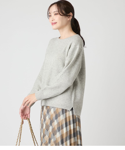 ウールナイロン天竺 ラメニットプルオーバー