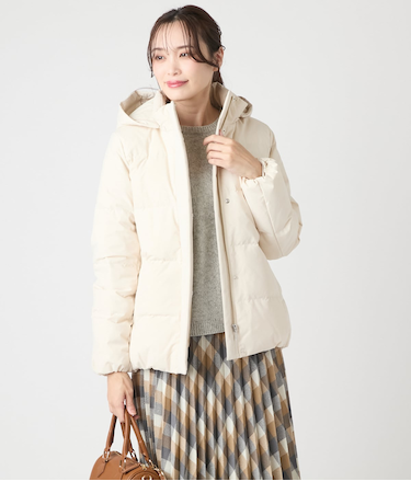 ポリエステルストレッチタフタ ダウンコート