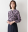 ビオラフラワープリント フロントフリルブラウス