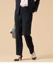【ウォッシャブル】シルキークロス クロップドテーパードパンツ