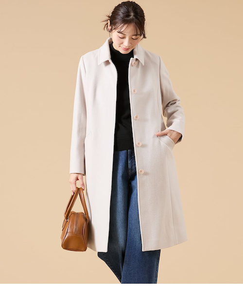 ウールシャルムビーバー ステンカラーコート｜ニューヨーカーの通販