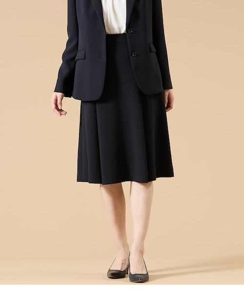 【NEW】ニューヨーカー（NEWYORKER）/【ウォッシャブル】シルキークロス タックフレアスカート ウォッシャブル】シルキークロス タックフレアスカート