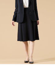 【ウォッシャブル】シルキークロス タックフレアスカート