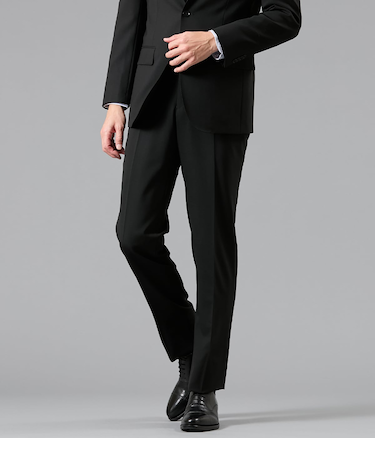 【撥水】10month ソリッドブラック スラックス(セットアップ対応)