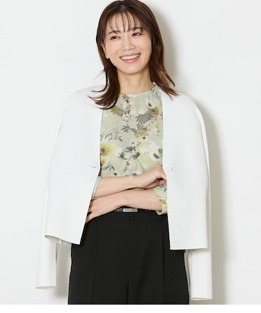 【手洗い可能】レーヨンナイロン総針 カラーレスニットジャケット