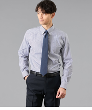 NY CARE FREE・SUPIMA COTTON ロンドンストライプ 長袖ボタンダウンシャツ