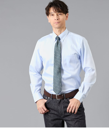 NY CARE FREE・SUPIMA COTTON ダイヤドビー 長袖ボタンダウンシャツ