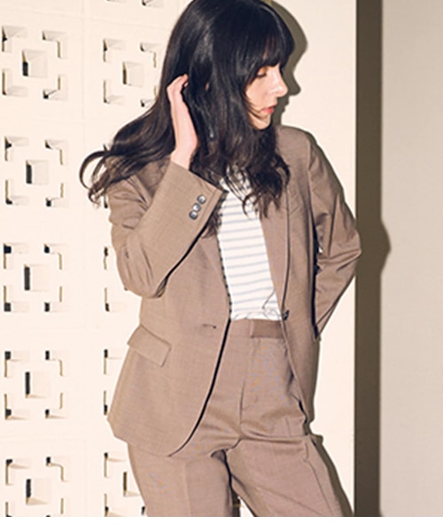 ウォッシャブルテーラードジャケット ウォッシャブル】ウールピンヘッド 1釦テーラードジャケット