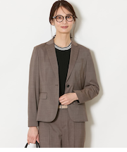 【ウォッシャブル】ウールピンヘッド 1釦テーラードジャケット