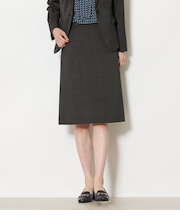 【ウォッシャブル】ウールピンヘッド Aラインスカート