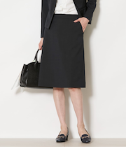 【ウォッシャブル】ウールピンヘッド Aラインスカート