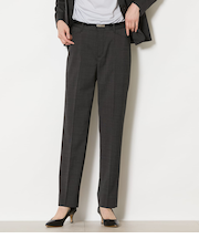 【ウォッシャブル】ウールピンヘッド テーパードパンツ