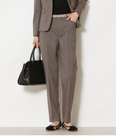 【ウォッシャブル】ウールピンヘッド テーパードパンツ