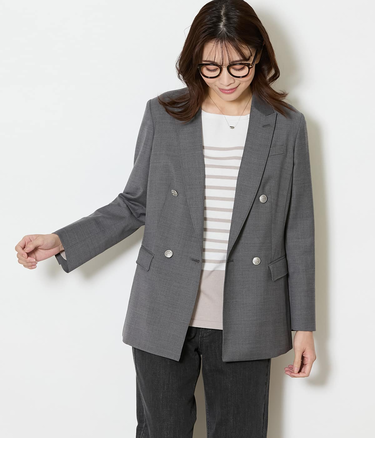 【ウォッシャブル】ウールオックス ダブルブレストブレザー