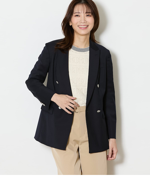 【ウォッシャブル】ウールオックス ダブルブレストブレザー