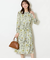 ルミナスフラワープリント フロントタックワンピース