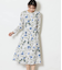 ルミナスフラワープリント フロントタックワンピース
