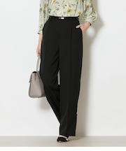 【ウォッシャブル】ブライトツイル 1タックワイドパンツ