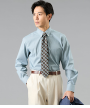 NY FitEase マイクロタッターソール 長袖ショートボタンダウンシャツ