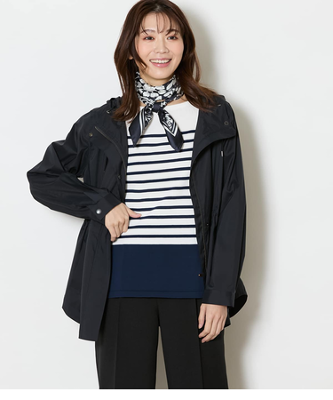 【撥水・ウォッシャブル】ライトタフタ フーデットアウター